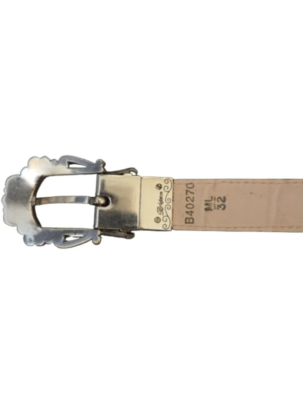 Brighton Vintage Reversible Light Pink/Black Western Belt with Silver Conchos